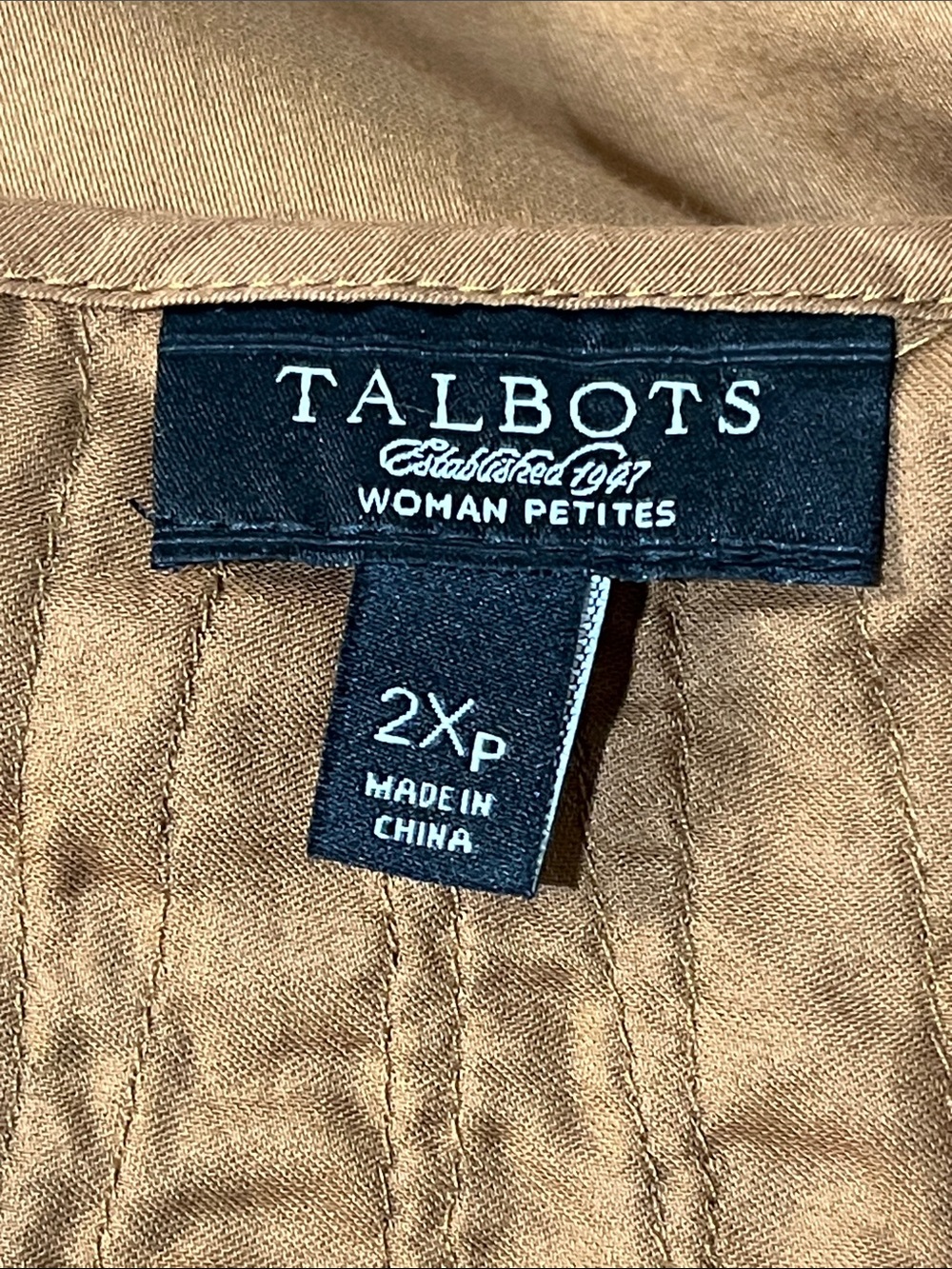 Talbots | Cotton a-line ruffled blouse Brown women’s size 2X lightweight flowy - Picture 4 of 6